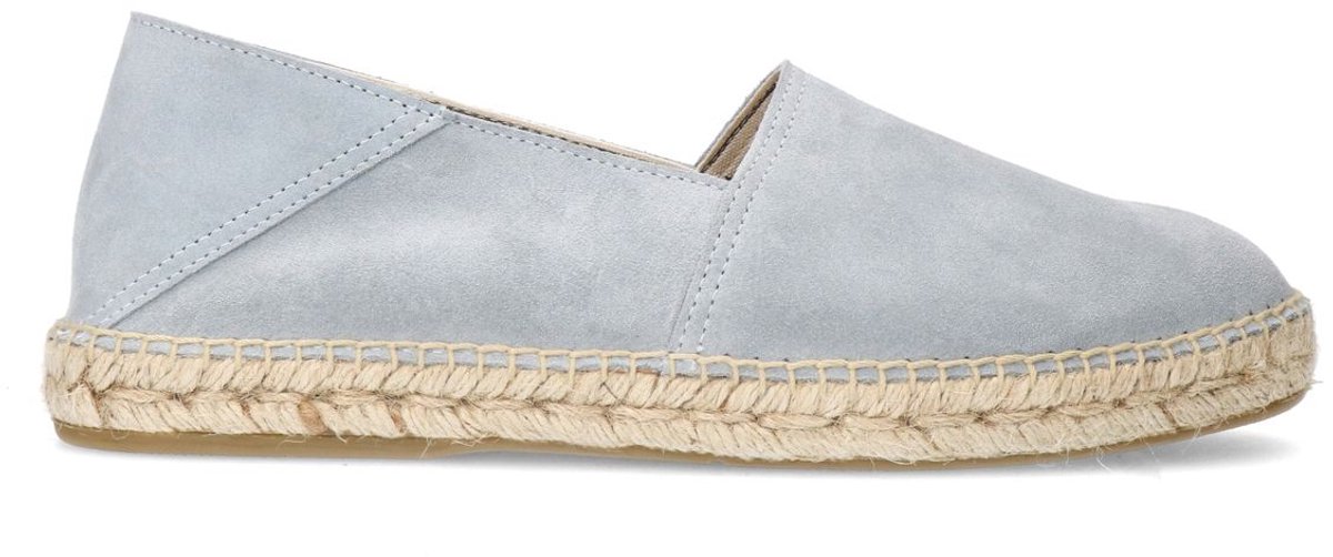 Hellblaue Espadrilles aus Veloursleder