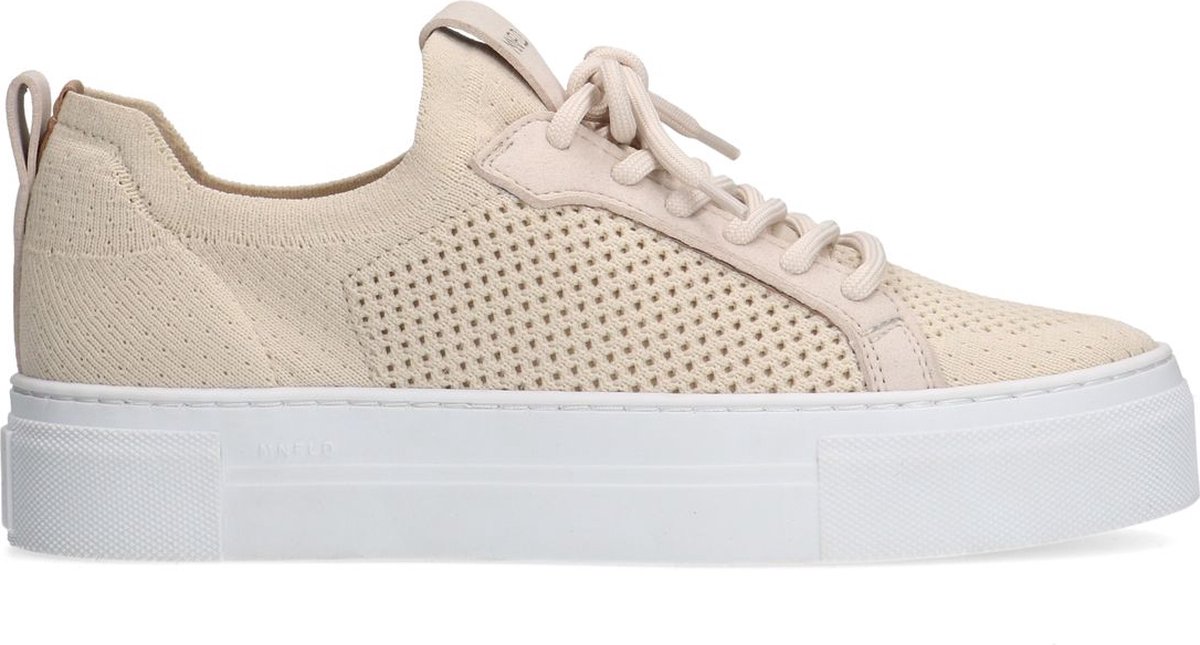 Beigefarbene Textil-Sneaker