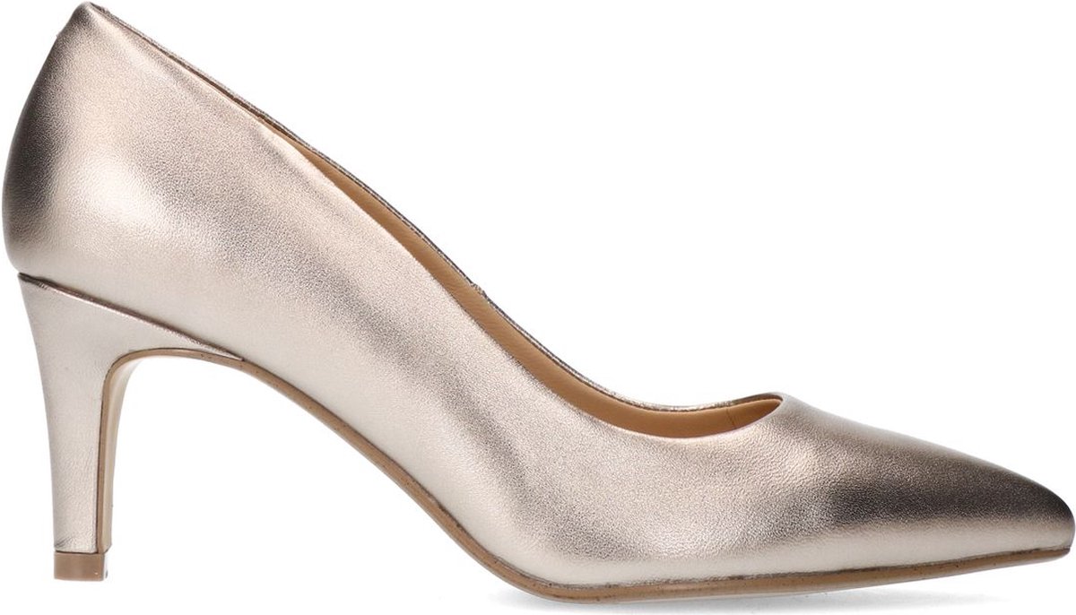 Geschlossene bronzefarbene Lederpumps
