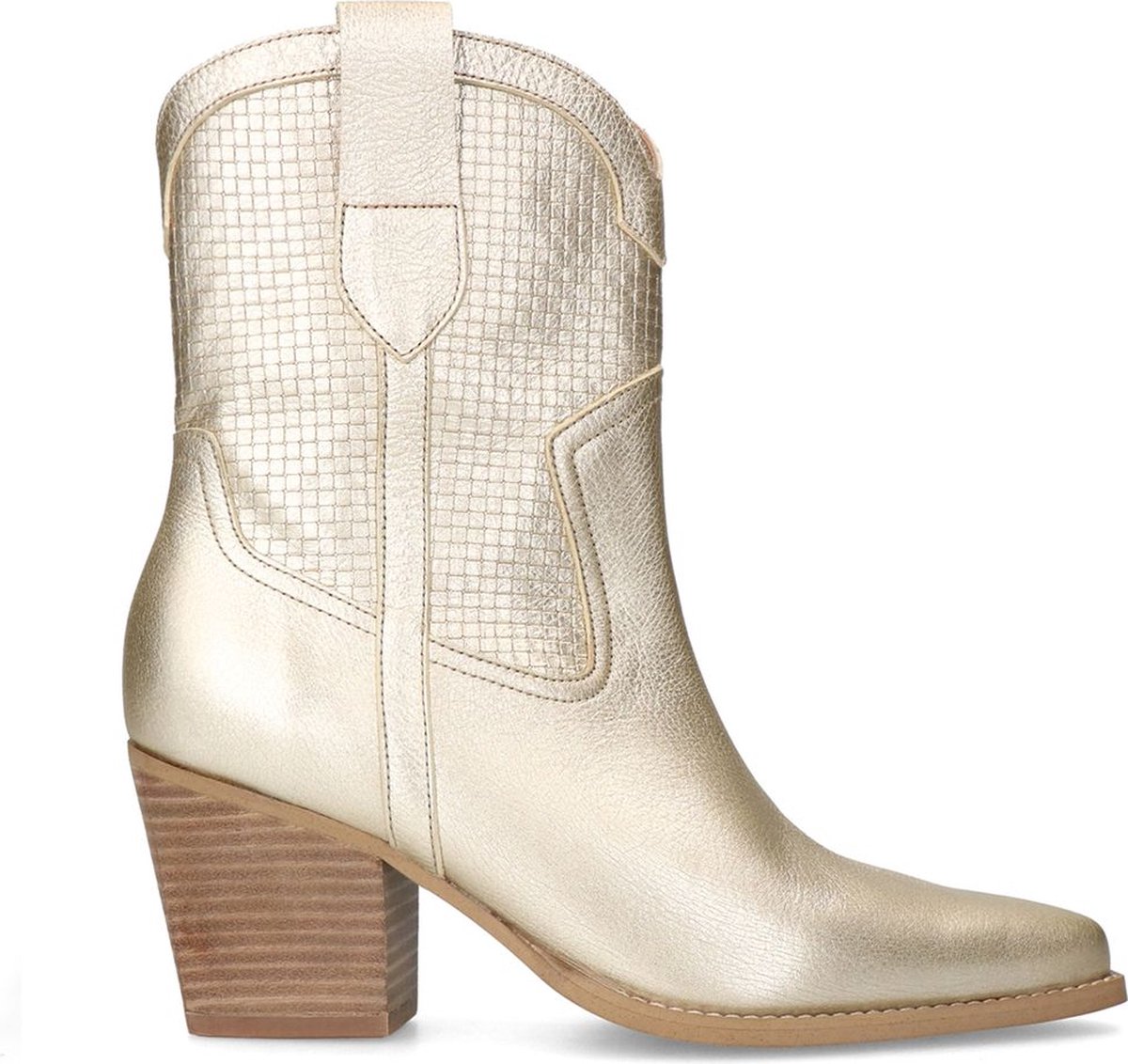 Goldfarbene Cowboystiefel aus Leder