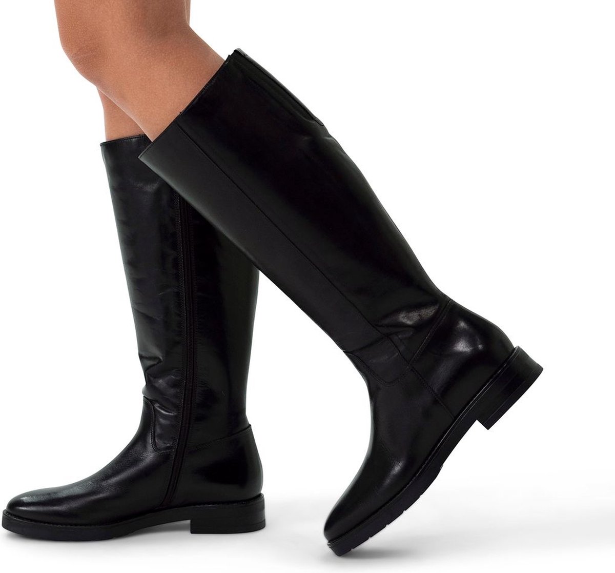 Schwarze Lederstiefel