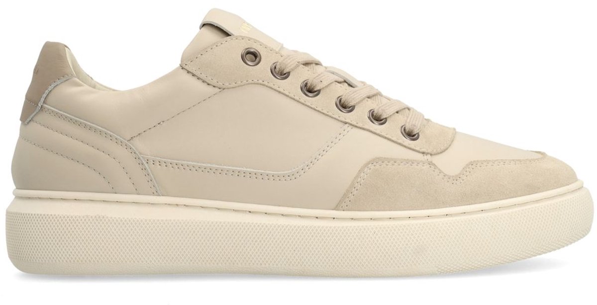 Beigefarbene Veloursleder-Sneaker
