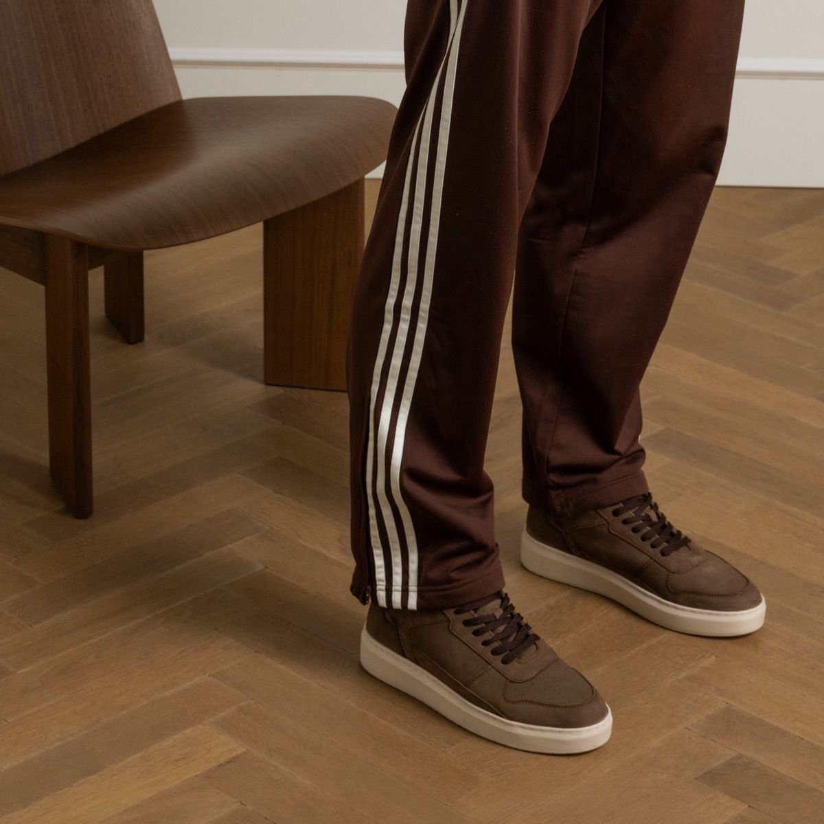 Cognacfarbene Nubuk-Sneaker