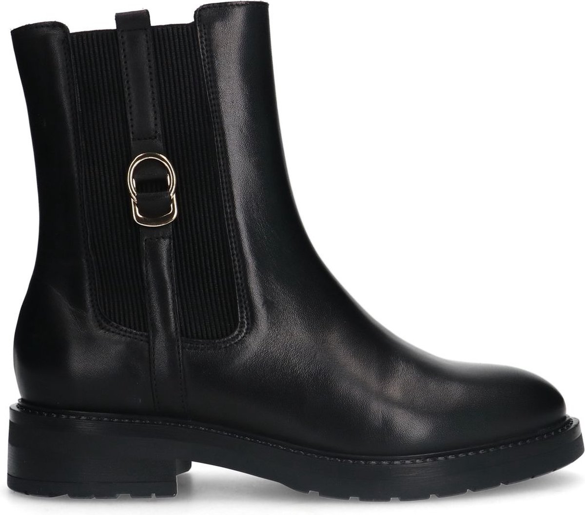 Schwarze Lederstiefeletten