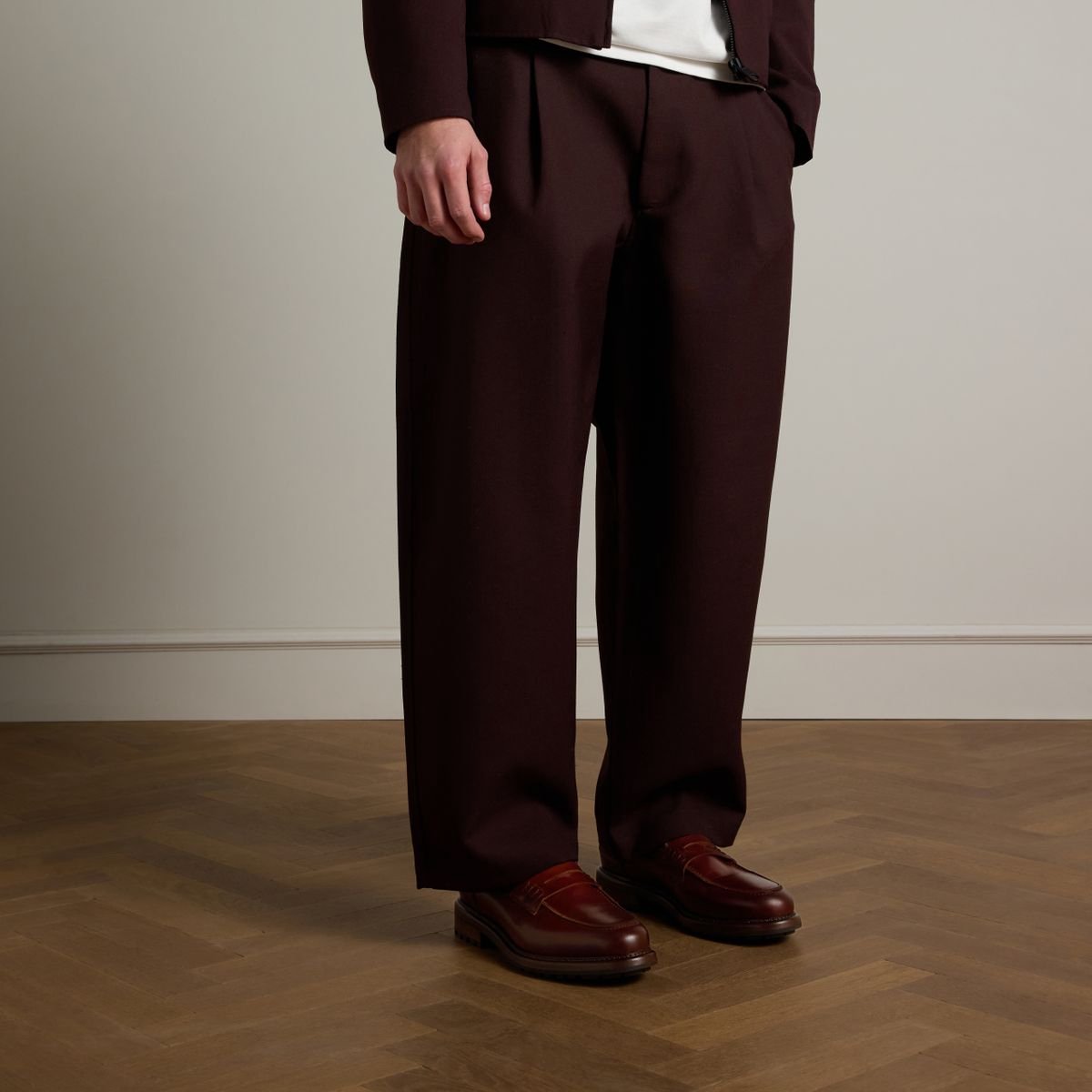 Cognacfarbene Leder-Loafer