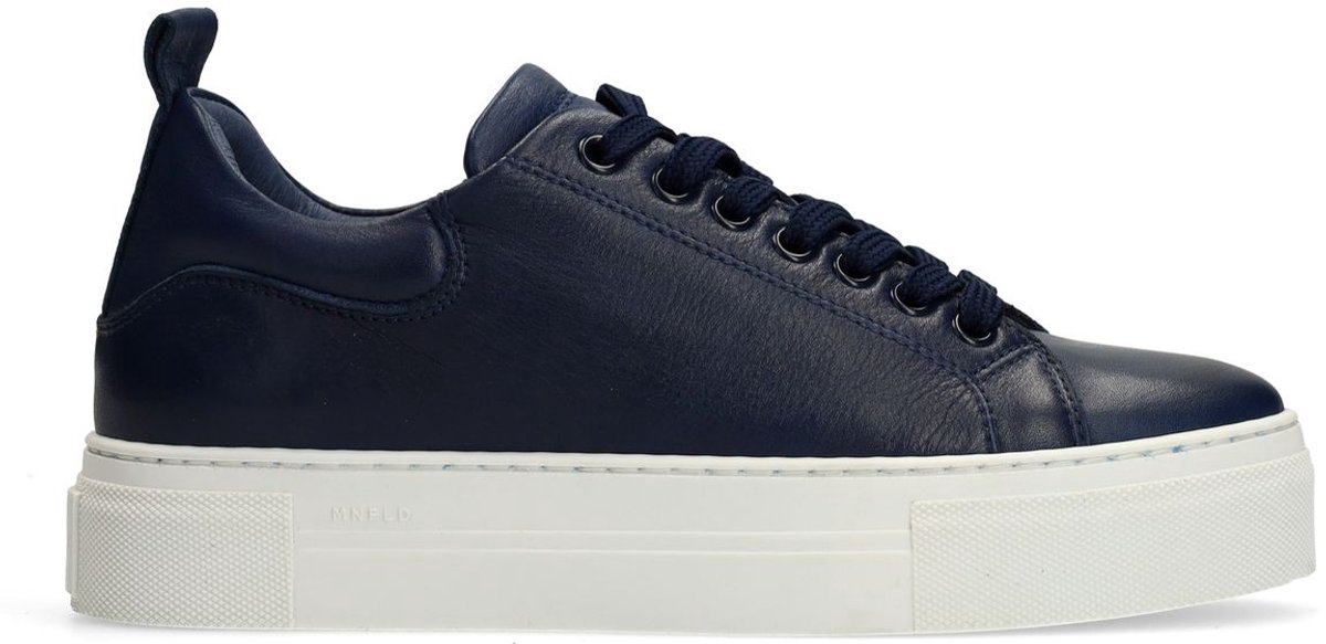 Dunkelblaue Ledersneaker