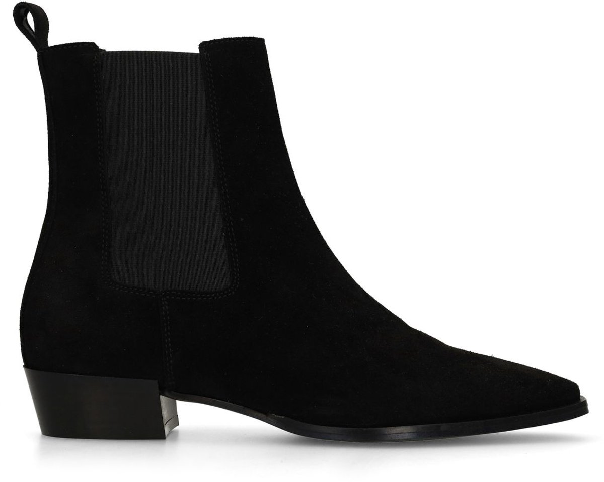 Schwarze Chelsea Boots aus Veloursleder