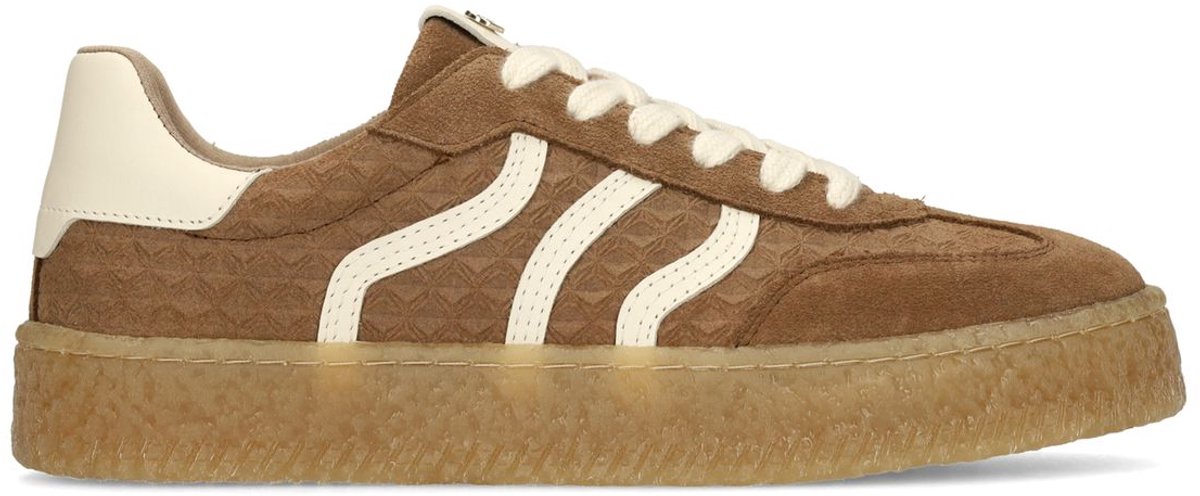 Braune Ledersneaker mit Veloursleder-Details