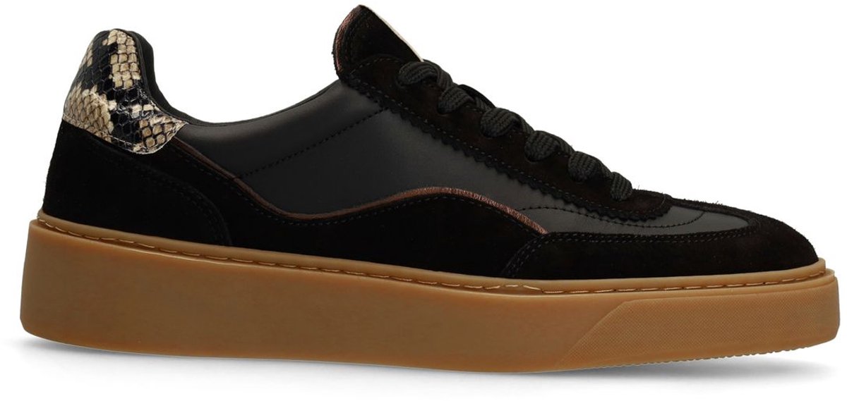 Schwarze Sneaker mit Schlangenmuster-Details