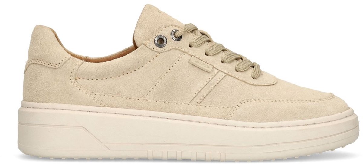 Beigefarbene Veloursleder-Sneaker