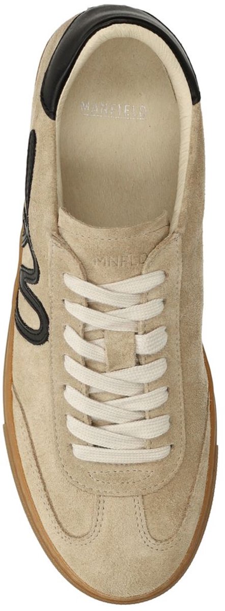 Taupefarbene Veloursleder-Sneaker