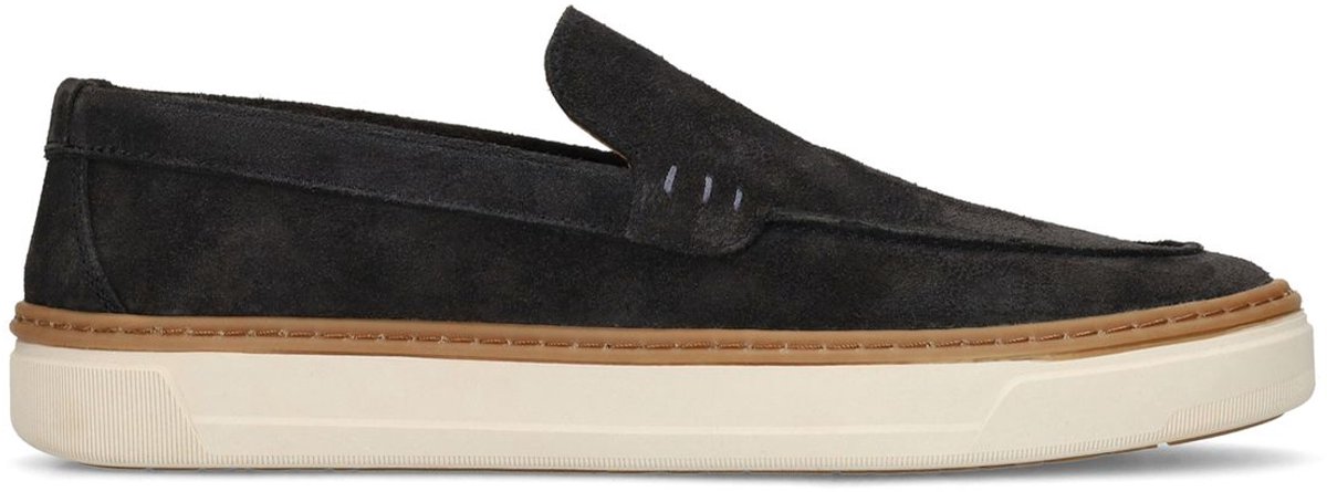 Dunkelblaue Veloursleder-Loafer