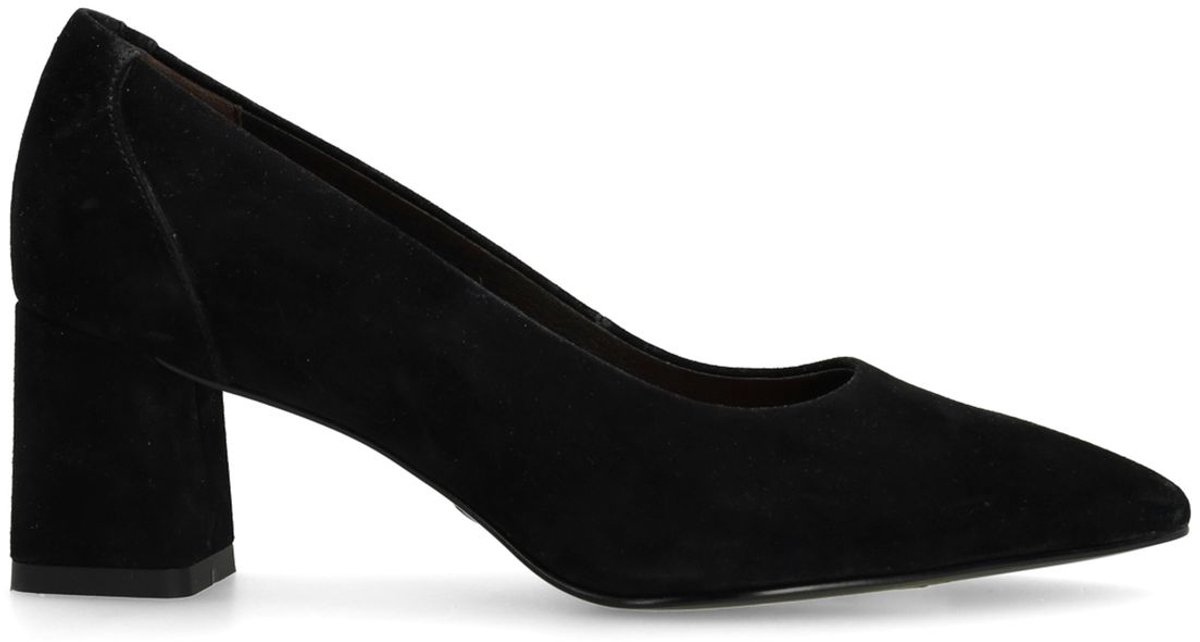 Schwarze Veloursleder-Pumps