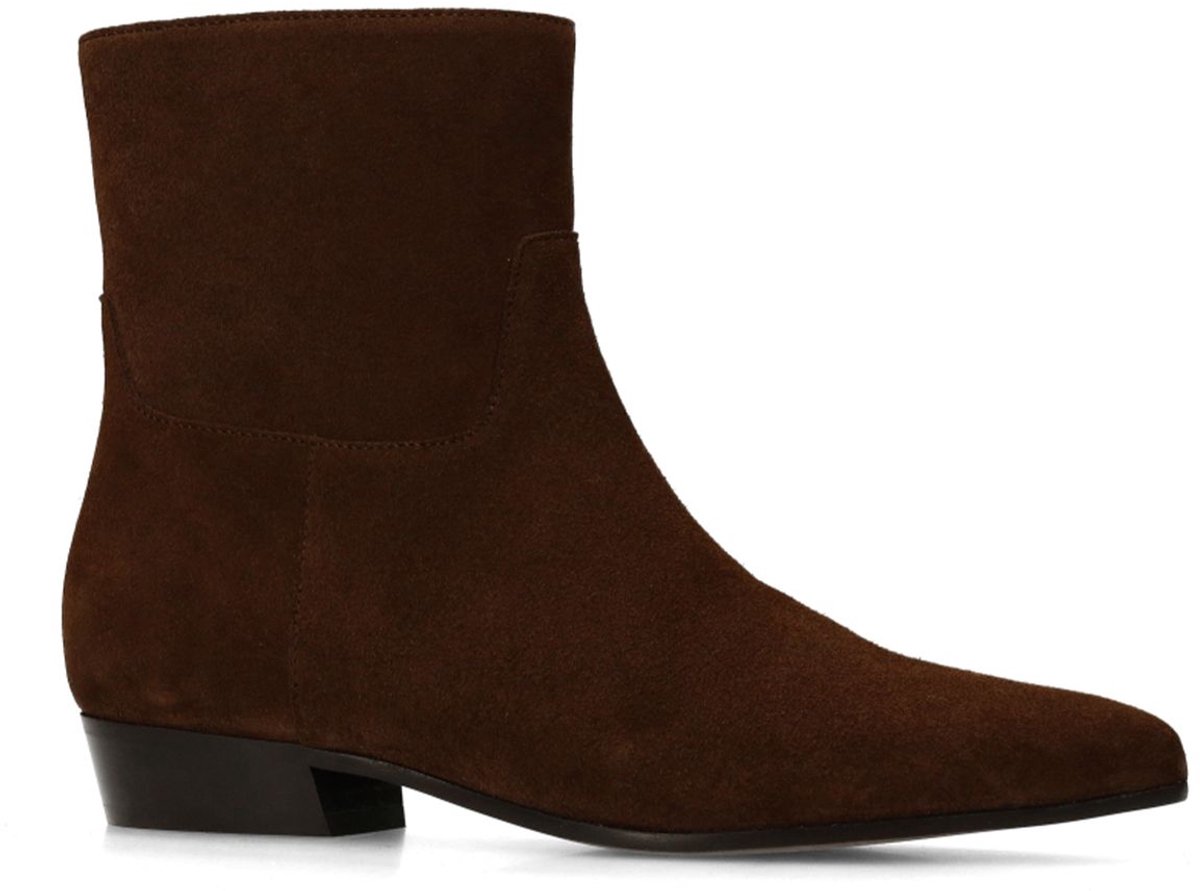 Braune Veloursleder-Stiefeletten