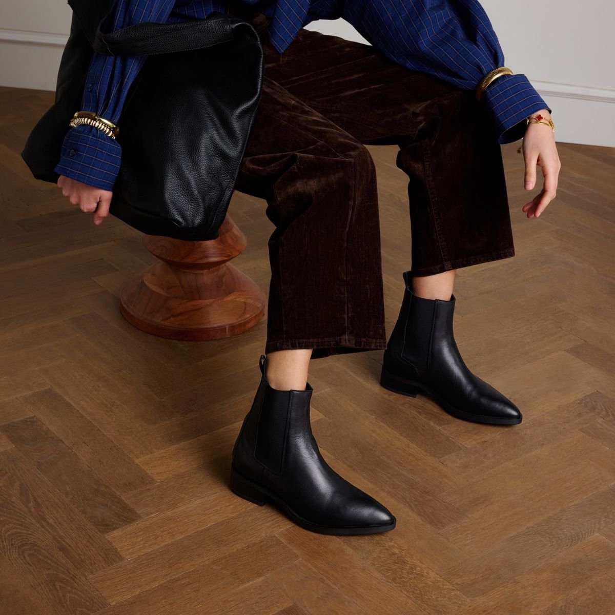 Schwarze Chelsea Boots aus Leder