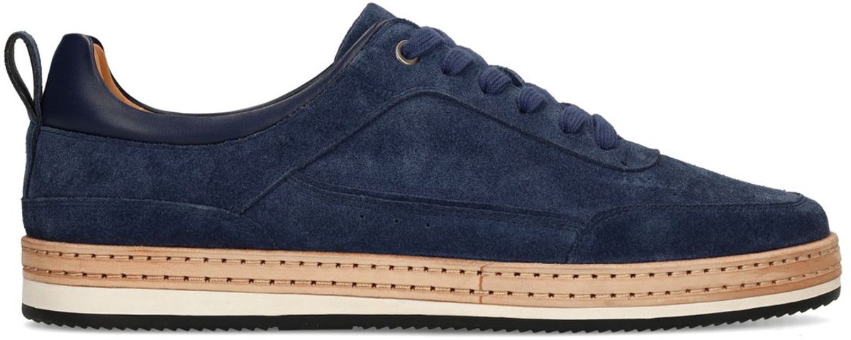 Dunkelblaue Veloursleder-Sneaker