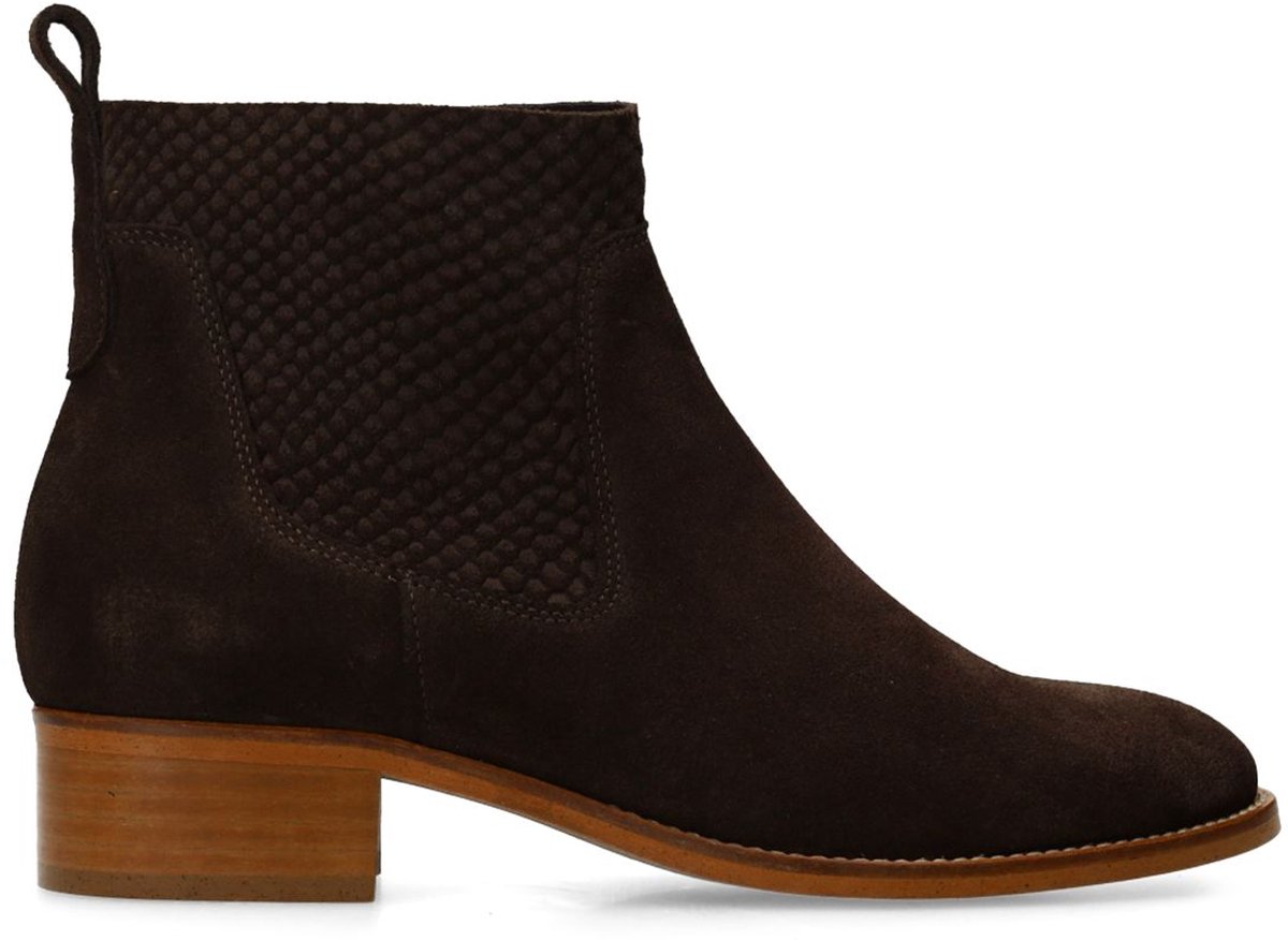 Braune Veloursleder-Stiefeletten