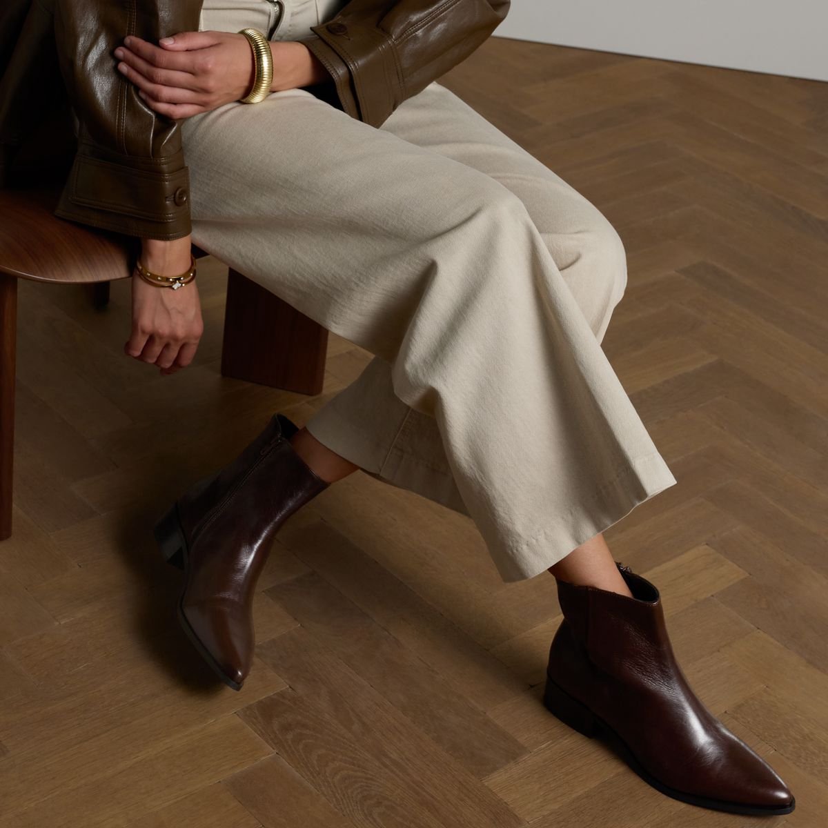Dunkelbraune Lederstiefeletten