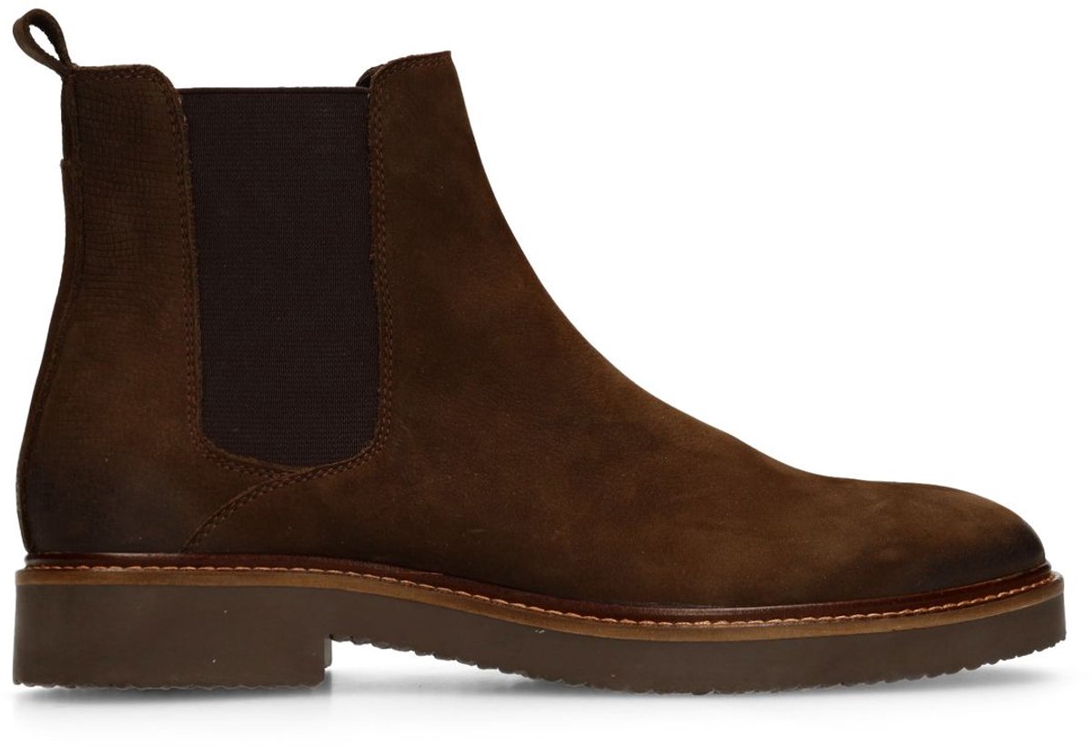 Taupefarbene Chelsea Boots aus Nubukleder