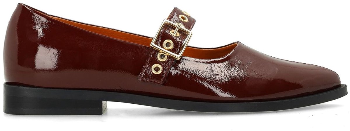 Bordeauxrote Loafer aus Lackleder