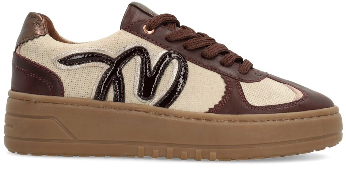 Bordeauxrote Veloursleder-Sneaker