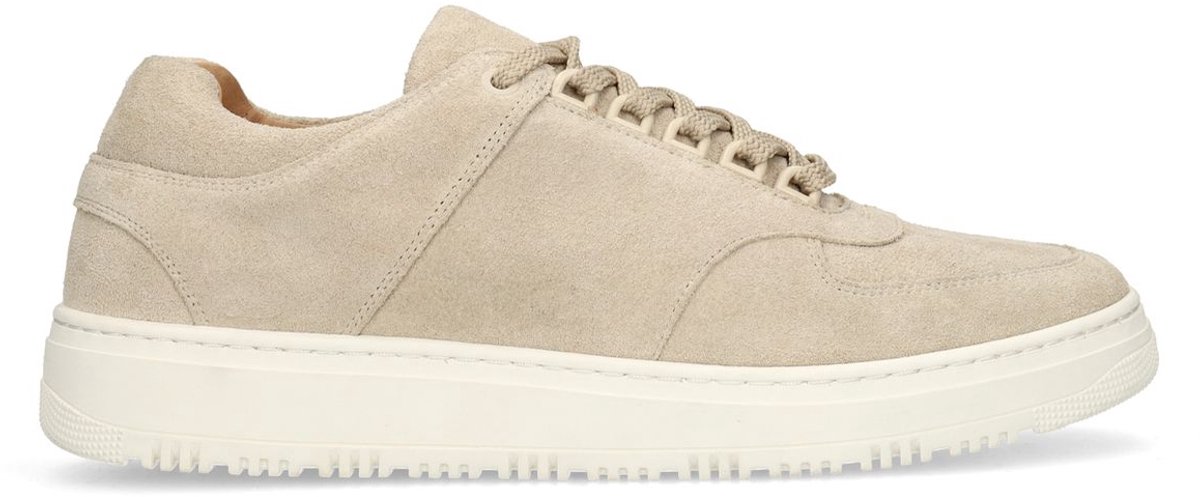 Beigefarbene Veloursleder-Sneaker