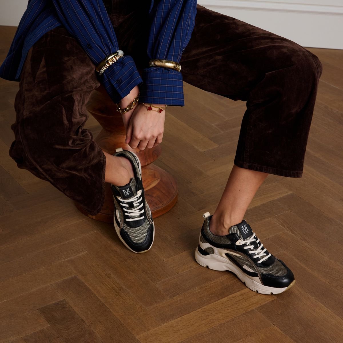 Schwarze Ledersneaker