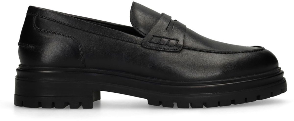 Schwarze Leder-Loafer