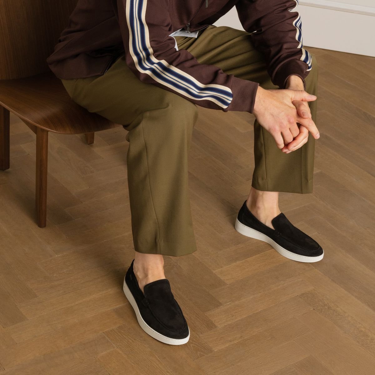Schwarze Veloursleder-Loafer