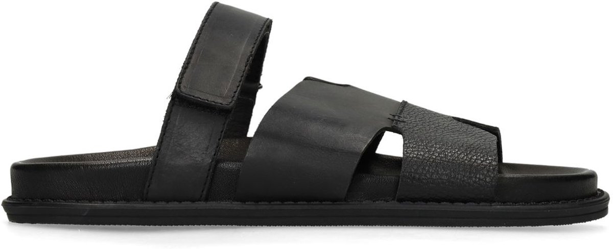 Schwarze Ledersandalen