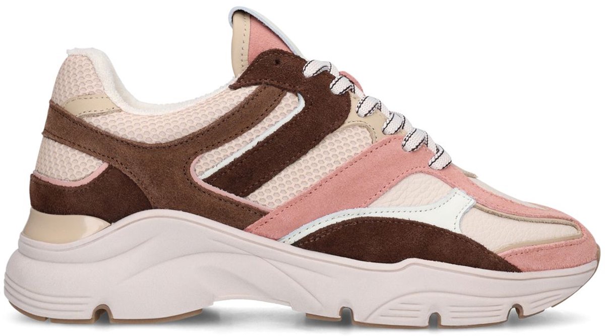 Roséfarbene Veloursleder-Sneaker