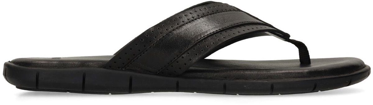 Schwarze Ledersandalen