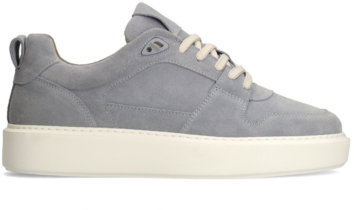 Hellblaue Veloursleder-Sneaker