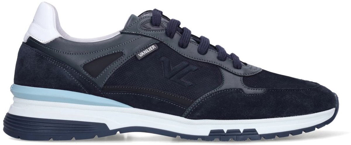 Dunkelblaue Veloursleder-Sneaker
