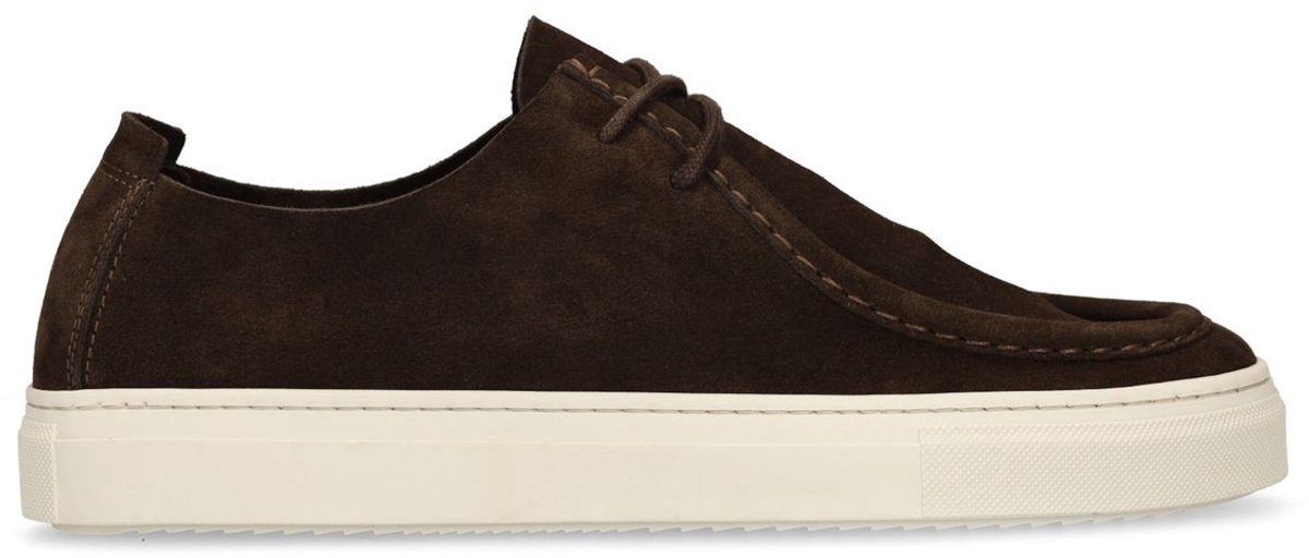 Dunkelbraune Schnürschuhe aus Veloursleder