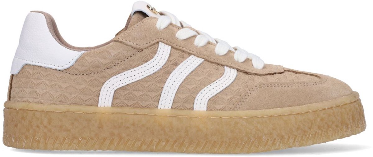 Taupefarbene Ledersneaker
