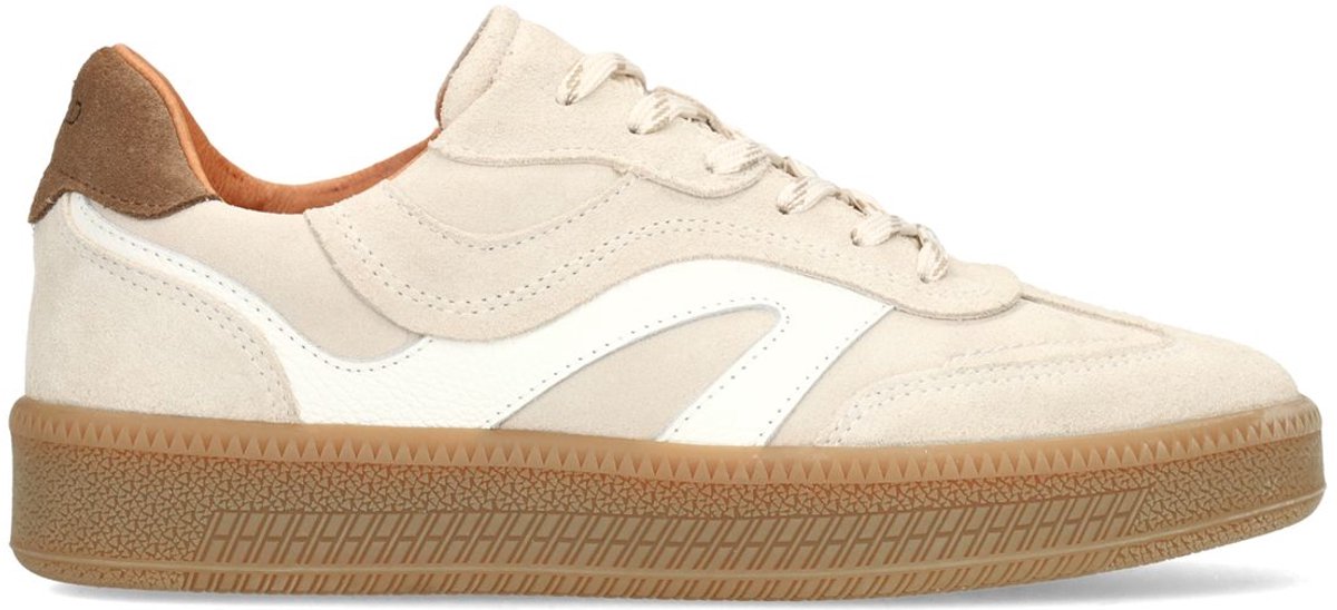Beigefarbene Veloursleder-Sneaker