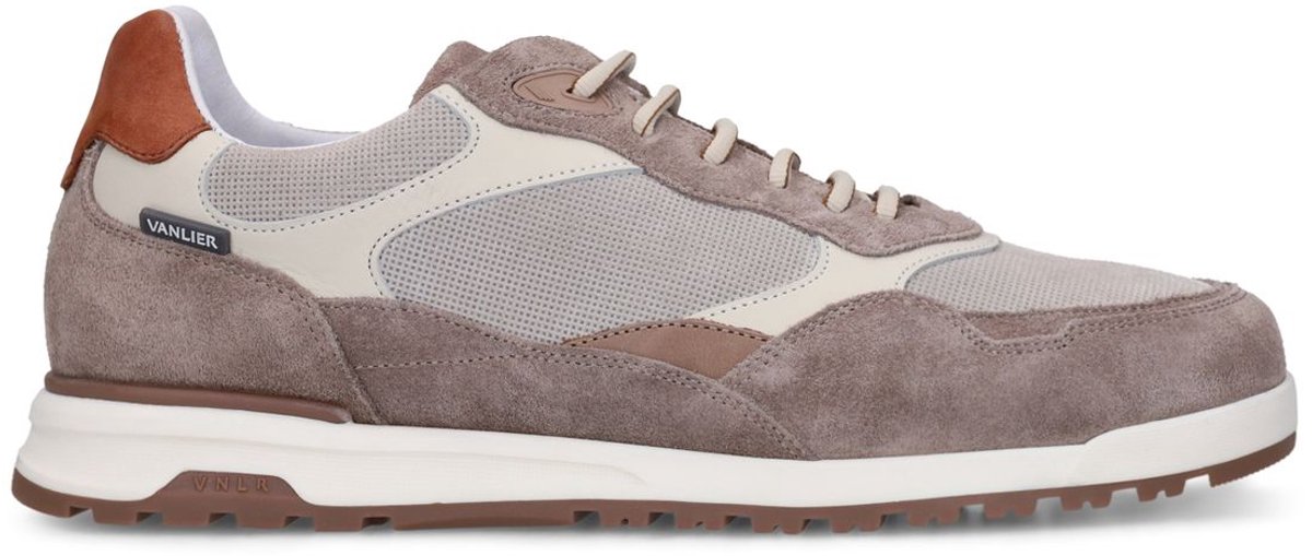 Beigefarbene Veloursleder-Sneaker