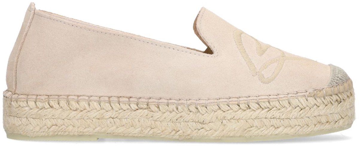 Taupefarbene Espadrilles aus Veloursleder