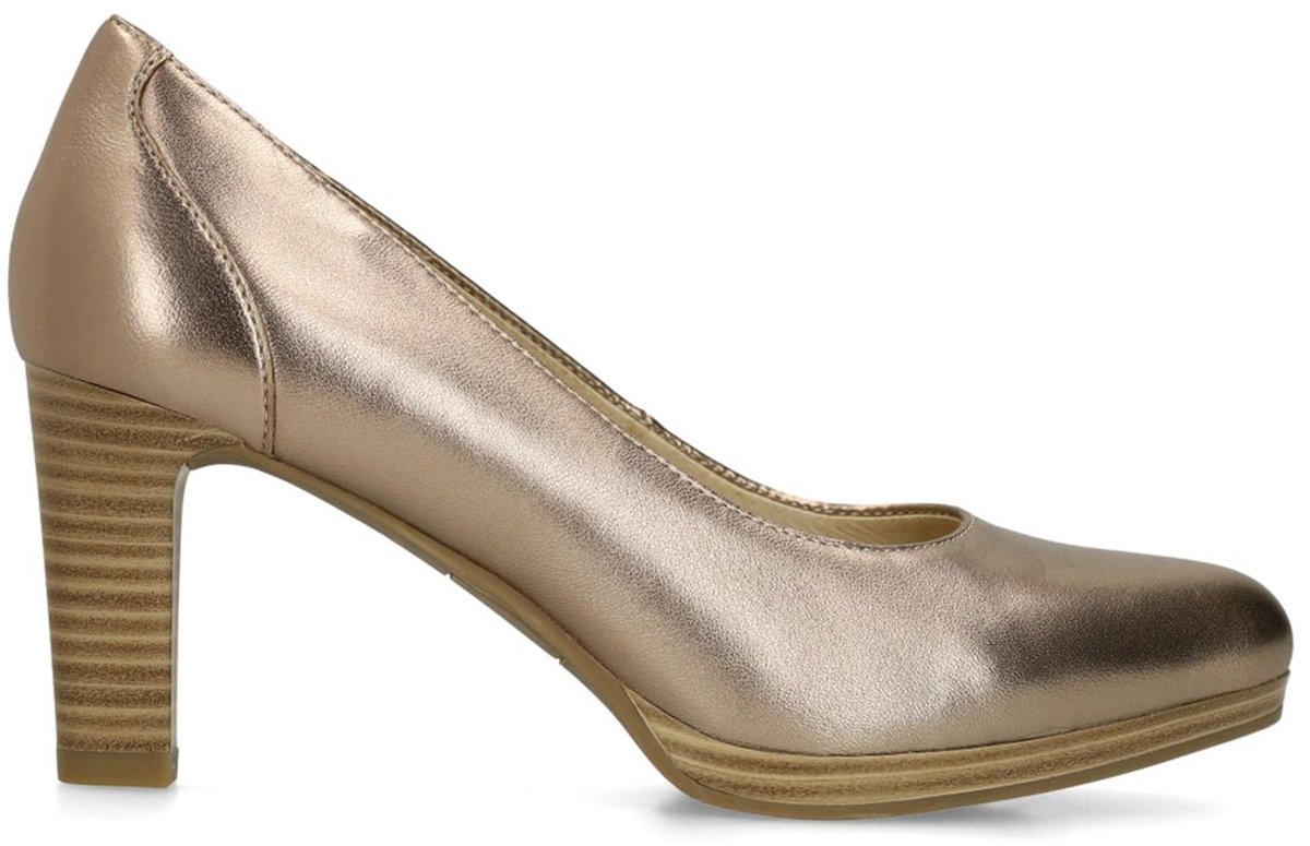 Bronzefarbene Lederpumps