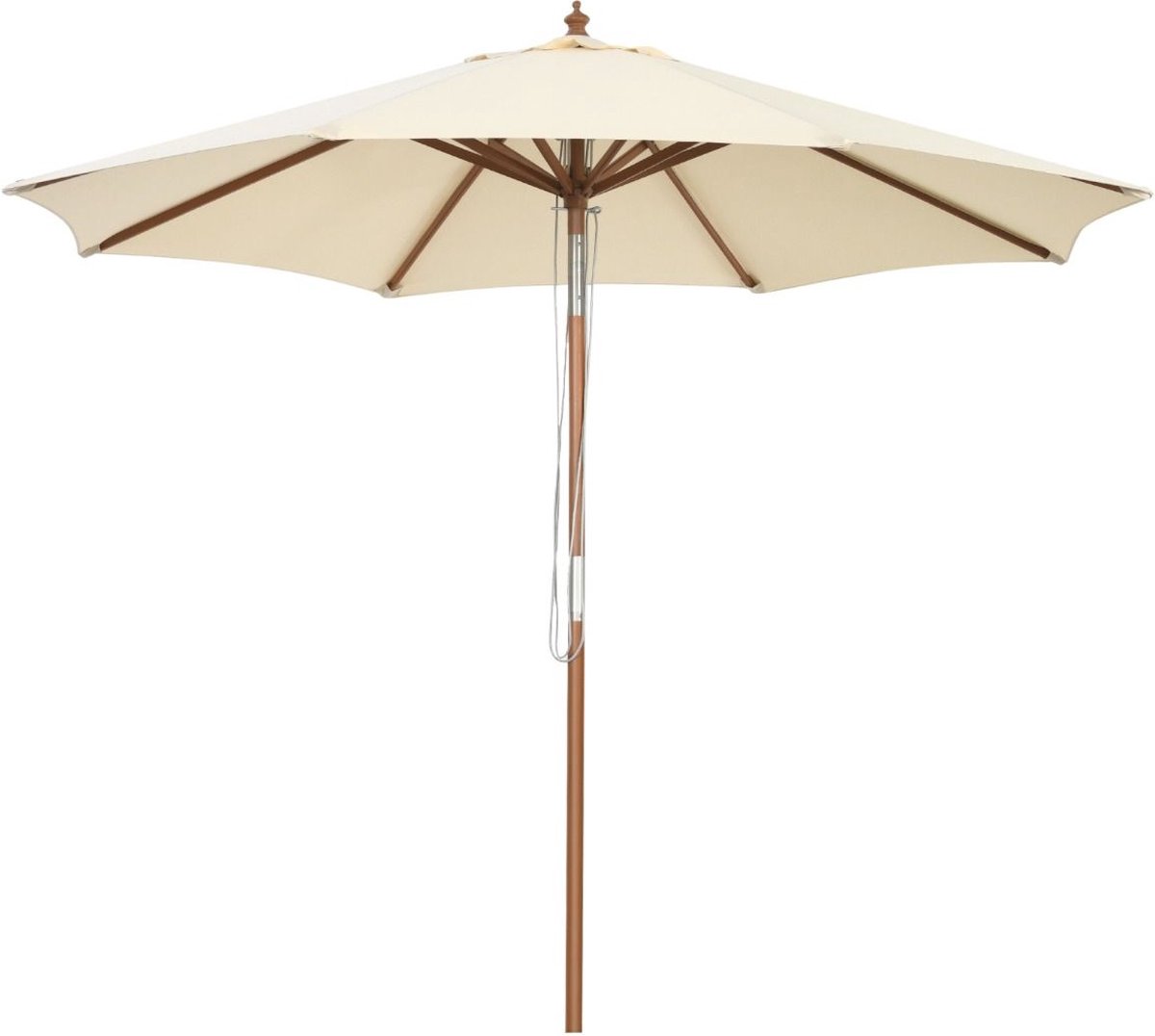 Costway 270 cm Gartenschirm aus Holz Beidseitig um 30° Knickbar Beige