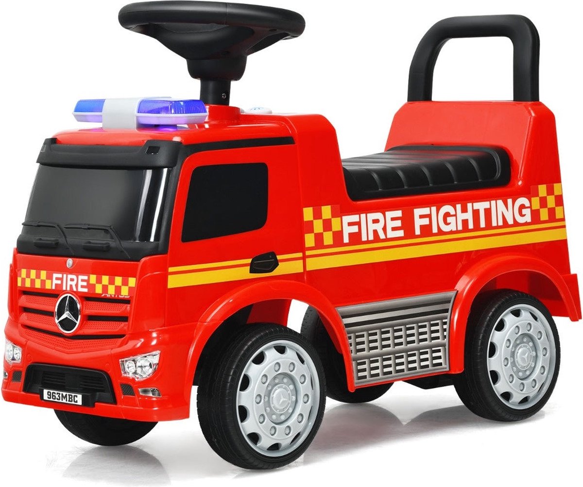 Costway Kinder-Feuerwehrauto lizenzierter Mercedes Benz Schiebeauto 62 x 29 x 43 cm Rot
