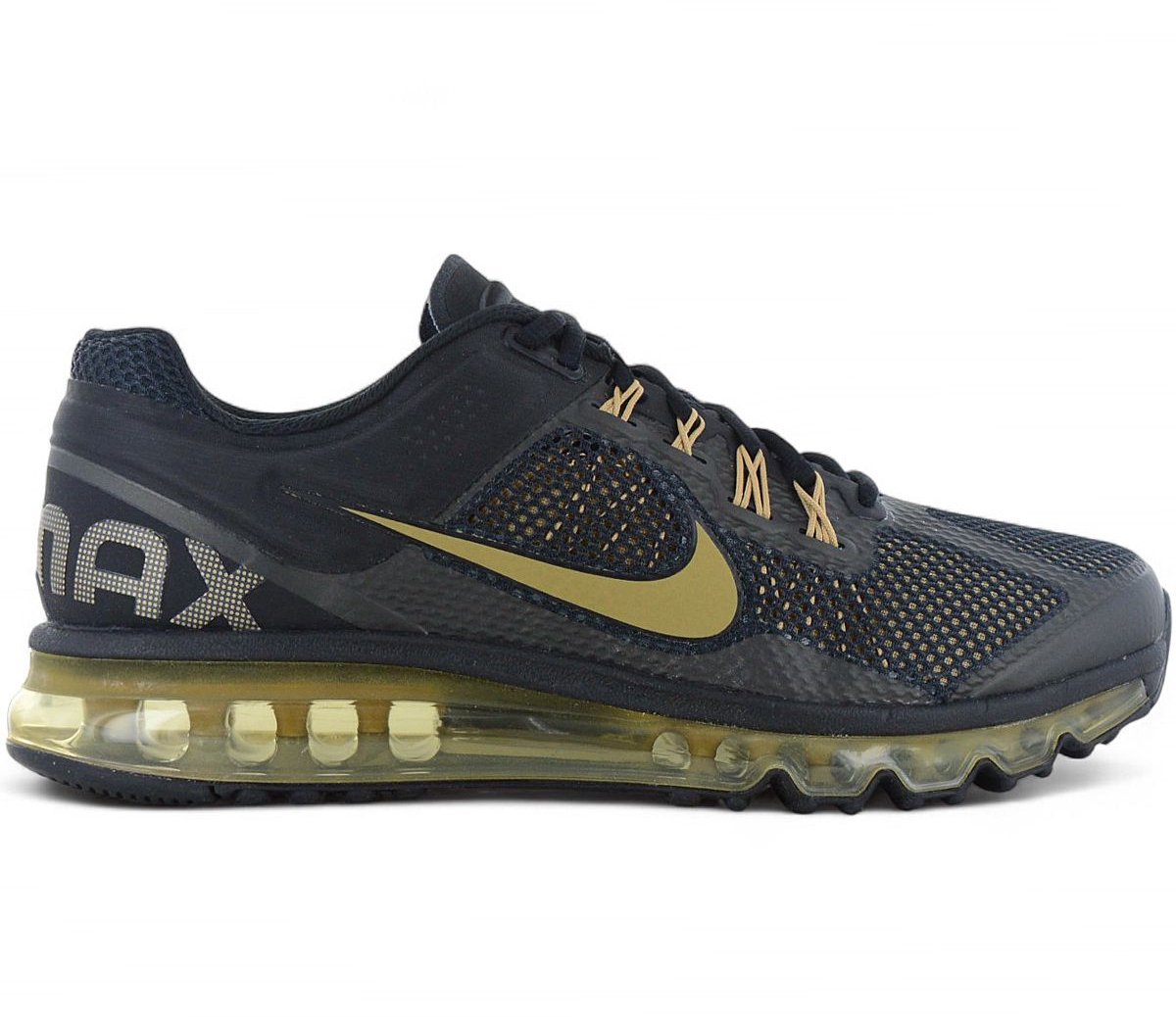 Nike Air Max 2013 Schwarz Flachgold Unisex Sneaker Metallic-Gold HQ1927-001 45
