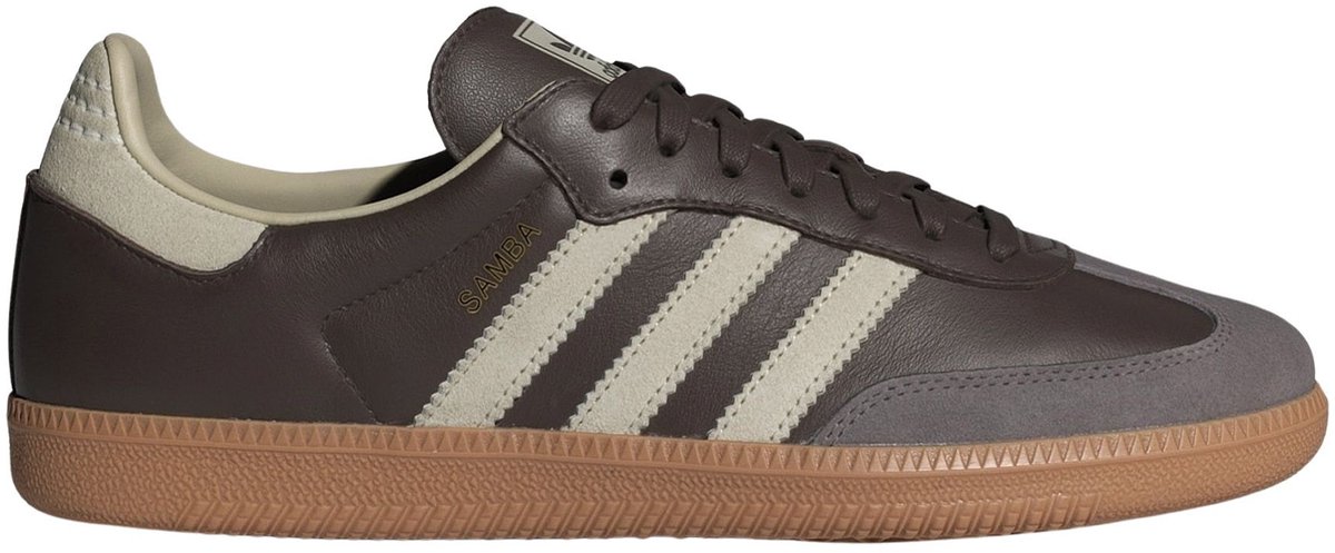 adidas Samba OG Braun Kittgrau Unisex Sneaker Gold-Metallic ID1481 46