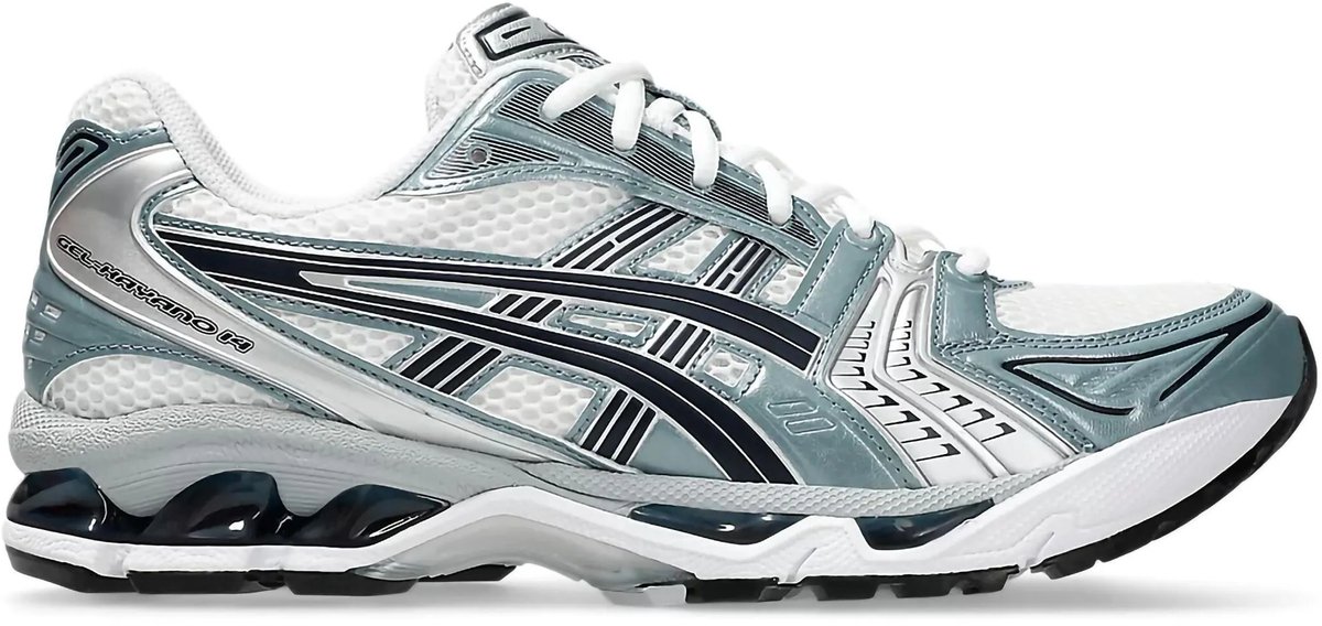 ASICS Gel Kayano 14 Weiß Fjord Grau Unisex Sneaker 1203A537-106 42
