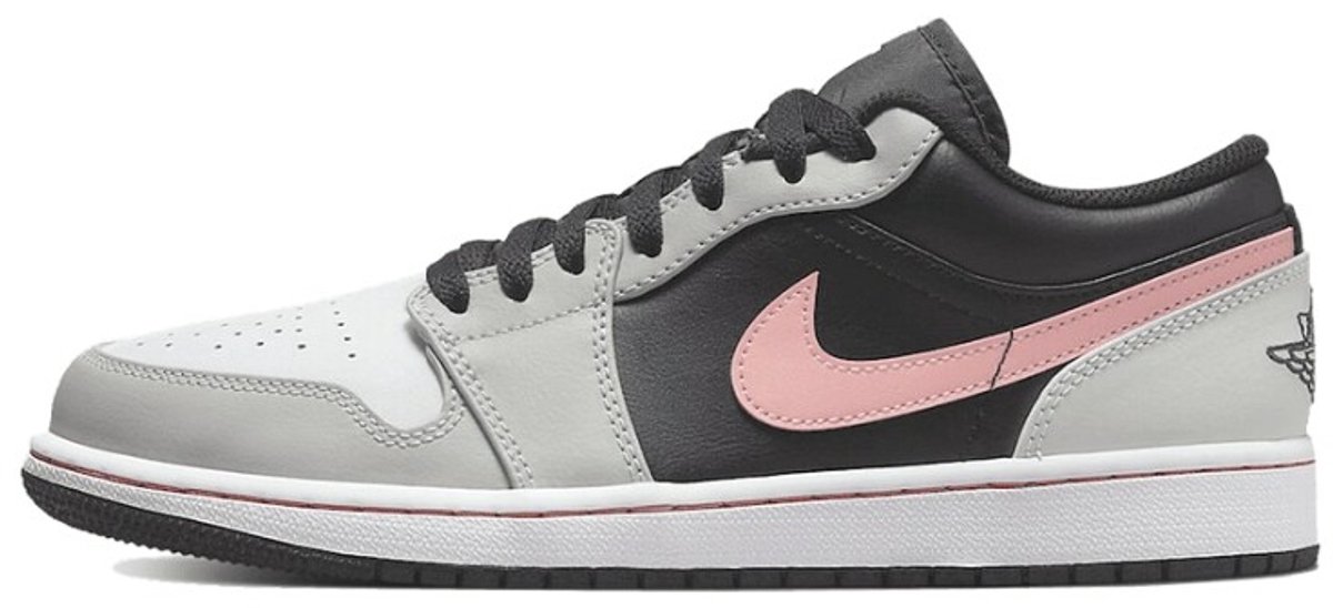 Air Jordan 1 Low Grey Fog Bleached Coral Herren Sneaker Schwarz Weiß 553558-062 40