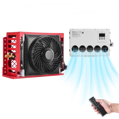 VEVOR lastbils luftkonditionering, 12V 10000 BTU mini split AC-enhet, 400 m³/h luftflödesluftkonditionering i hytten, tyst AC-enhet snabb kylning för semitrailer, husbilar, anläggningsfordon, kranar, traktorer, grävmaskiner