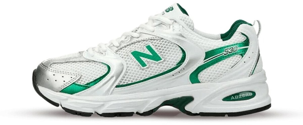 New Balance 530 Weiße Nightwatch-Grüne Unisex-Sneaker MR530ENG 37