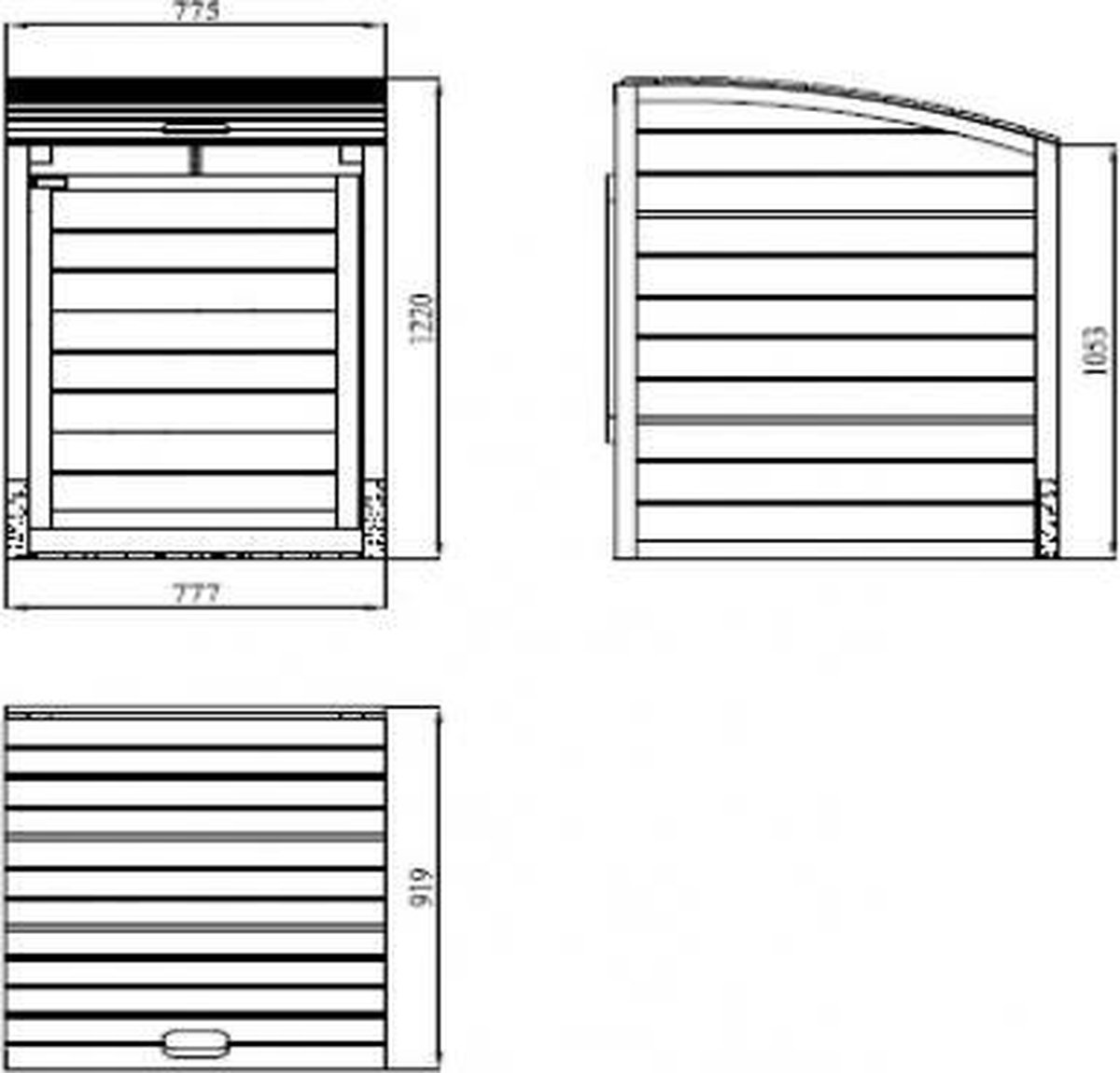 Mülltonnenverkleidung Mülltonnenbox Mülleimerbox 80x122x90cm