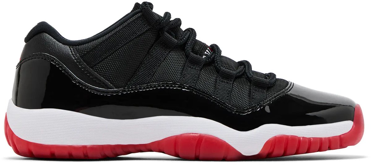 Air Jordan 11 Retro Low GS Bred 2025 Kinder-Sneaker Schwarz Weiß Varsity-Rot FV5121-006 38